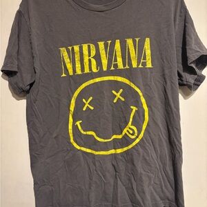 Nirvana Gray T-Shirt with Yellow Graphic